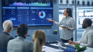 woman presenting in a meeting